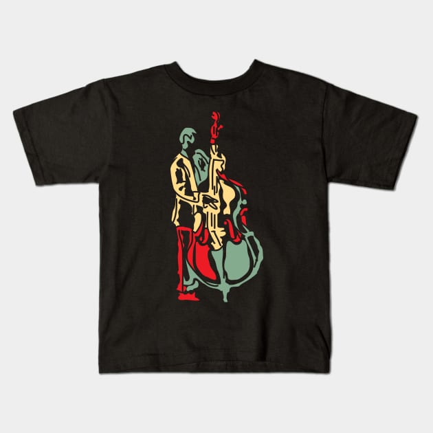 Abstract Colorful Bass Musician Kids T-Shirt by jazzworldquest